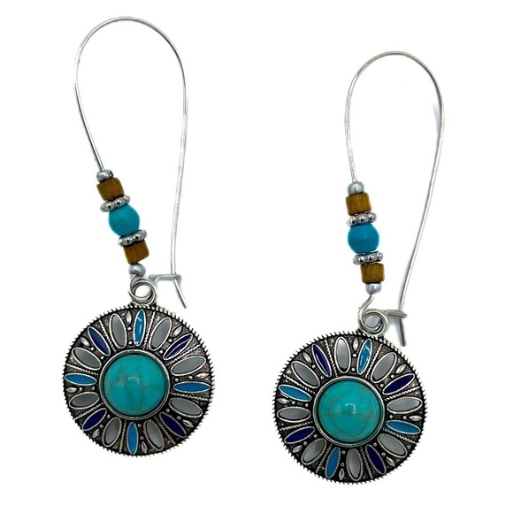 Vintage style festival boho dangle earrings - Picture 2 of 4